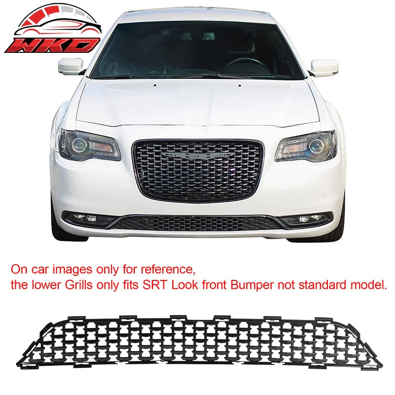 Fits 15-23 Chrysler 300 4DR 300S Sport Front Bumper Lower Grille PP Gloss Black