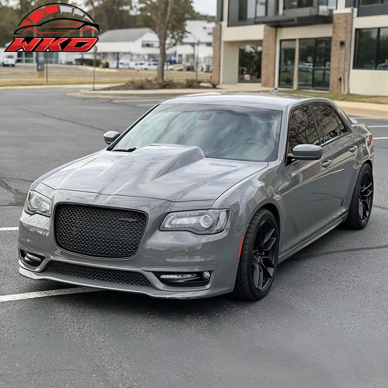 Fits 15-23 Chrysler 300 4DR SRT Style Front Bumper Upper Grille ABS Gloss Black