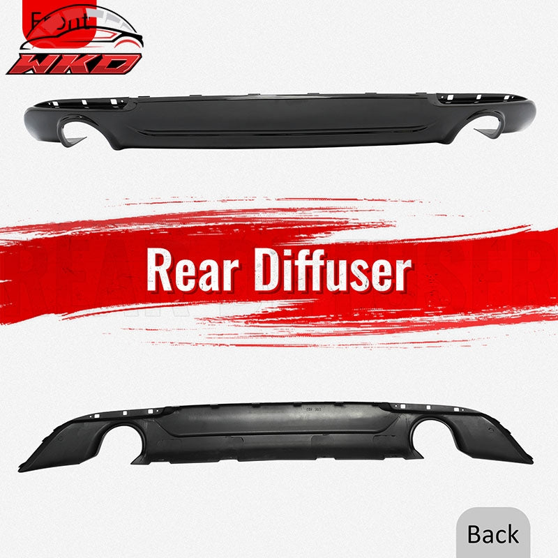 Fits 15-23 Chrysler 300 Base SRT C Style Rear Bumper Lip Diffuser PP Gloss Black