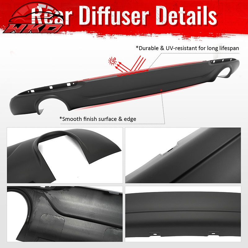 Fits 15-23 Chrysler 300 Base SRT C Style Rear Bumper Lip Diffuser PP Matte Black