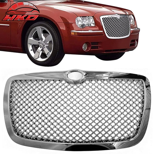 Wholesale 05-10 Chrysler 300 C Mesh Style Front Bumper Grille Cover Guard Chrome ABS