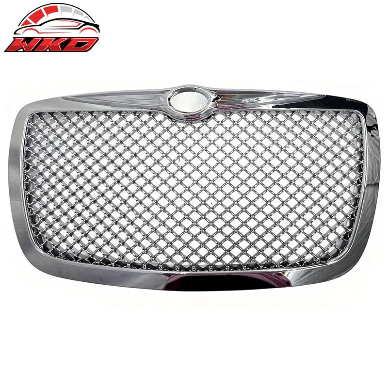 Fits 05-10 Chrysler 300 C Mesh Style Front Bumper Grille Cover Guard Chrome ABS