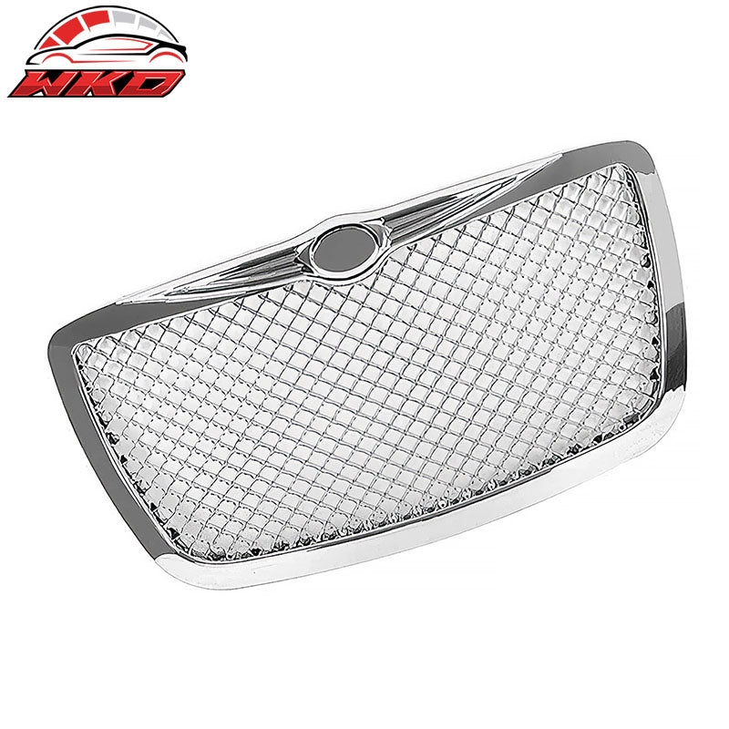 Fits 05-10 Chrysler 300 C Mesh Style Front Bumper Grille Cover Guard Chrome ABS