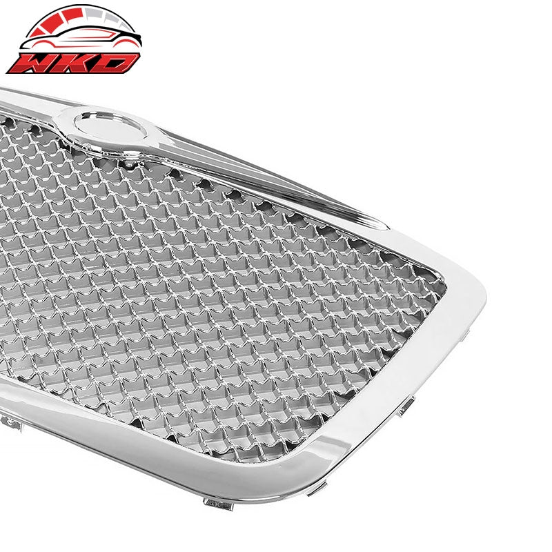Fits 05-10 Chrysler 300 C Mesh Style Front Bumper Grille Cover Guard Chrome ABS