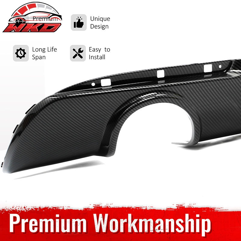Fits 15-23 Chrysler 300 C Style Rear Bumper Lip Diffuser PP Carbon Fiber Print