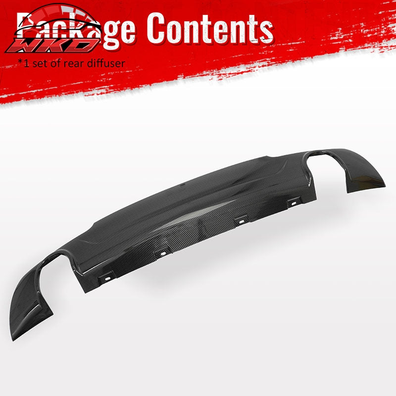 Fits 15-23 Chrysler 300 C Style Rear Bumper Lip Diffuser PP Carbon Fiber Print
