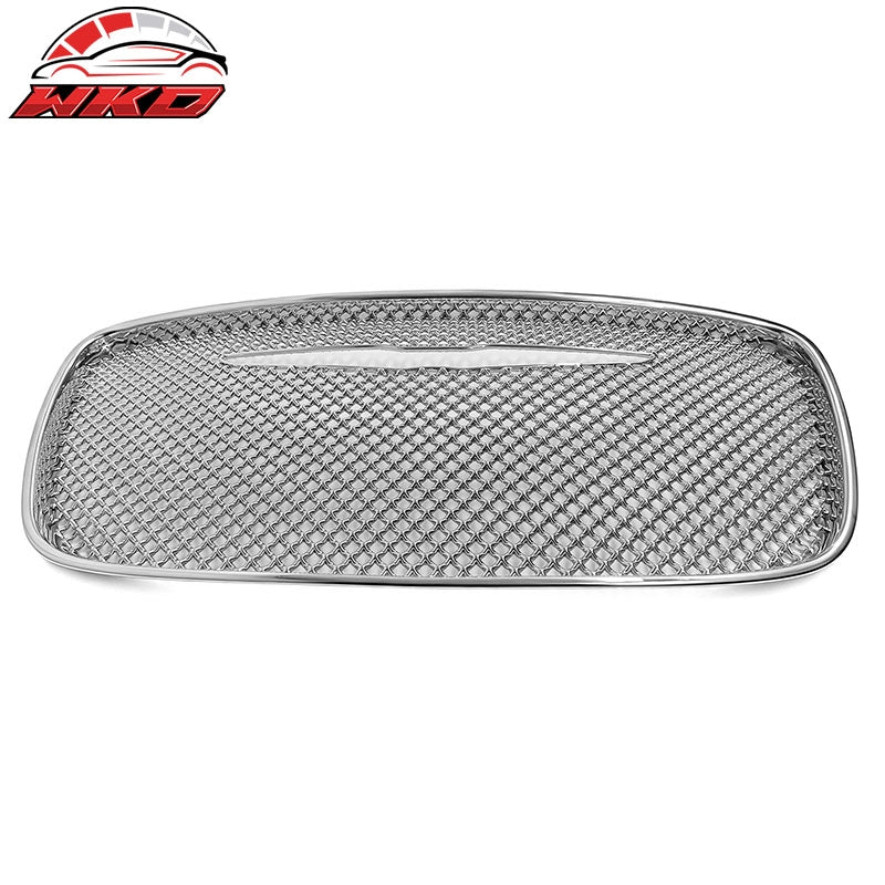 Fits 2015-2023 Chrysler 300 Front Bumper Hood Grille Cover Chrome Mesh Style
