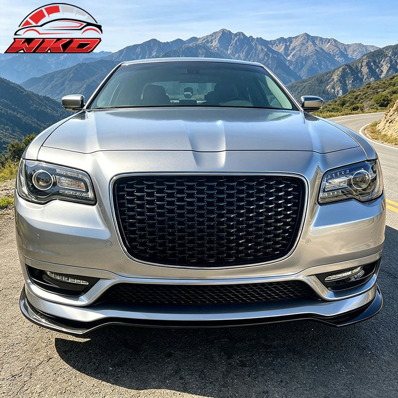 Fits 15-23 Chrysler 300 Front Bumper Lip Spoiler PP Chin Splitter Gloss Black