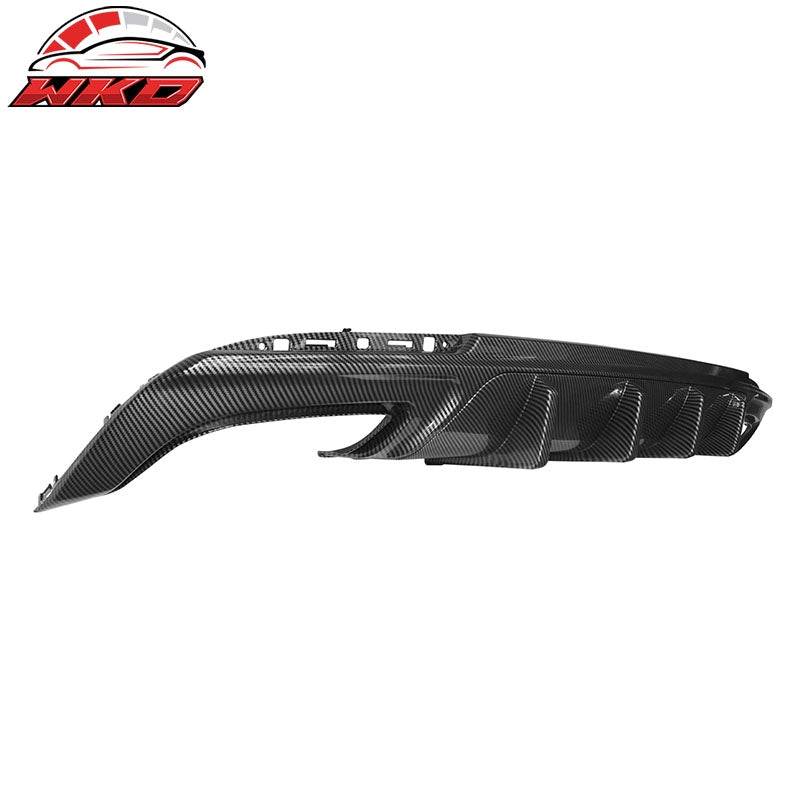 Fits 15-23 Chrysler 300 IKON V1 Style Rear Bumper Diffuser PP Carbon Fiber Print