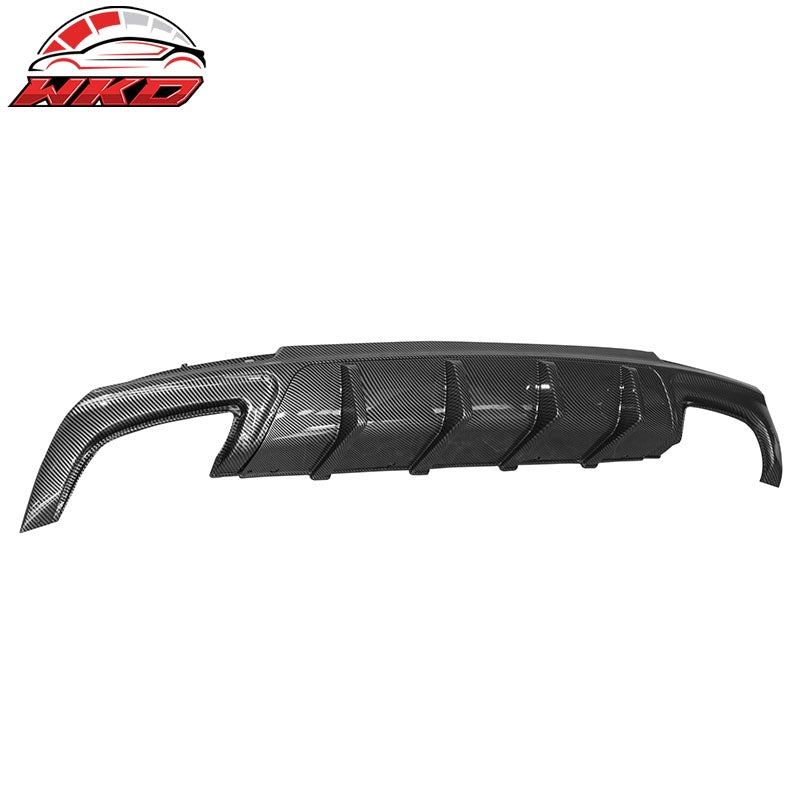 Fits 15-23 Chrysler 300 IKON V1 Style Rear Bumper Diffuser PP Carbon Fiber Print