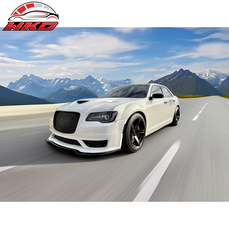 Fits 15-23 Chrysler 300 Matte Black Front Bumper Lip Spoiler Splitter Chin PP