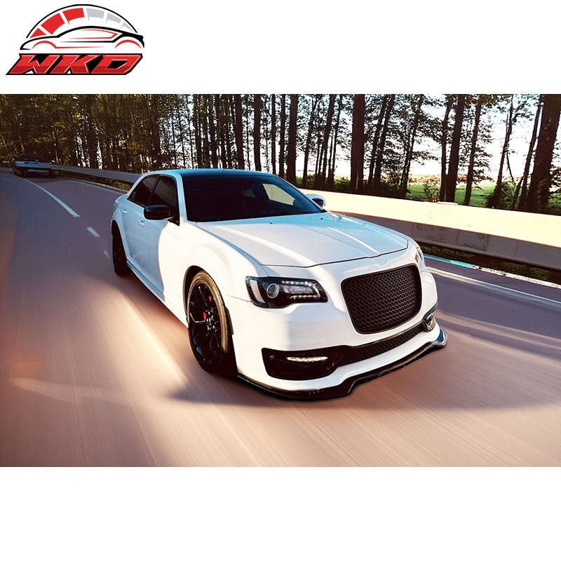 Fits 15-23 Chrysler 300 Matte Black Front Bumper Lip Spoiler Splitter Chin PP