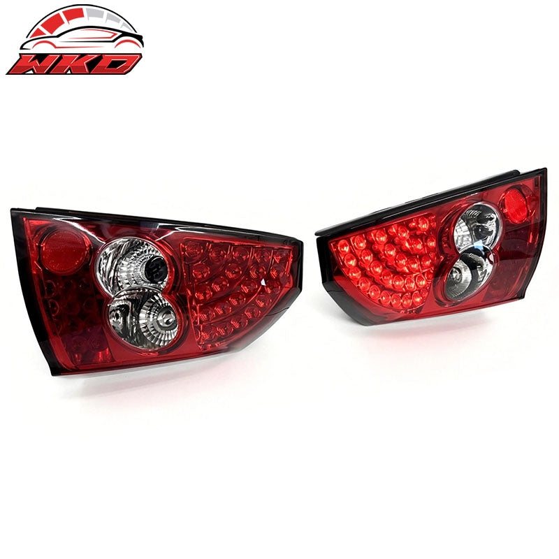 Fits 2005-2006 Chrysler 300 Rear Tail Lights Lamps Red Housing Clear Lens Pair