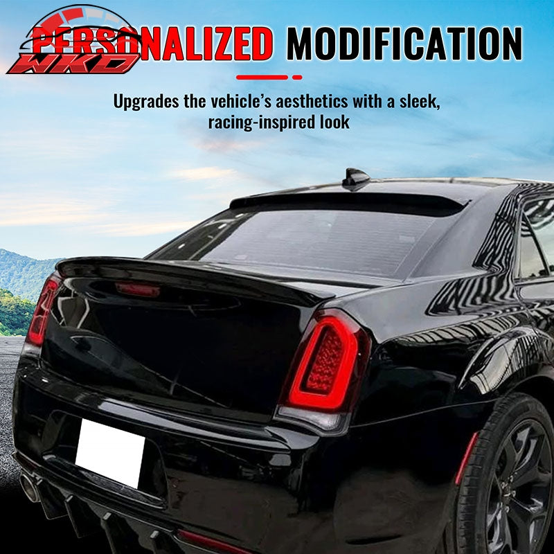 For 11-23 Chrysler 300 Rear Window Roof Spoiler Carbon Fiber Print Visor ABS Lip