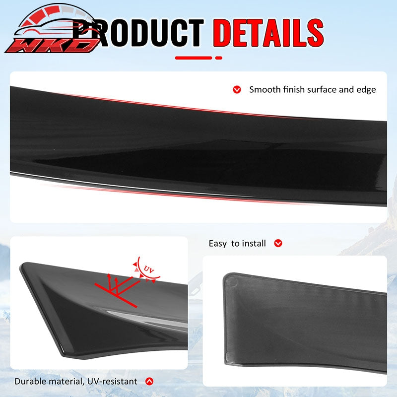 Fits 11-23 Chrysler 300 Rear Window Roof Spoiler Gloss Black ABS Top Visor Wing