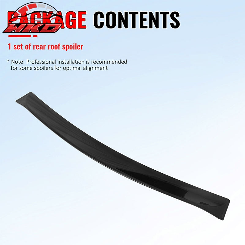 Fits 11-23 Chrysler 300 Rear Window Roof Spoiler Gloss Black ABS Top Visor Wing