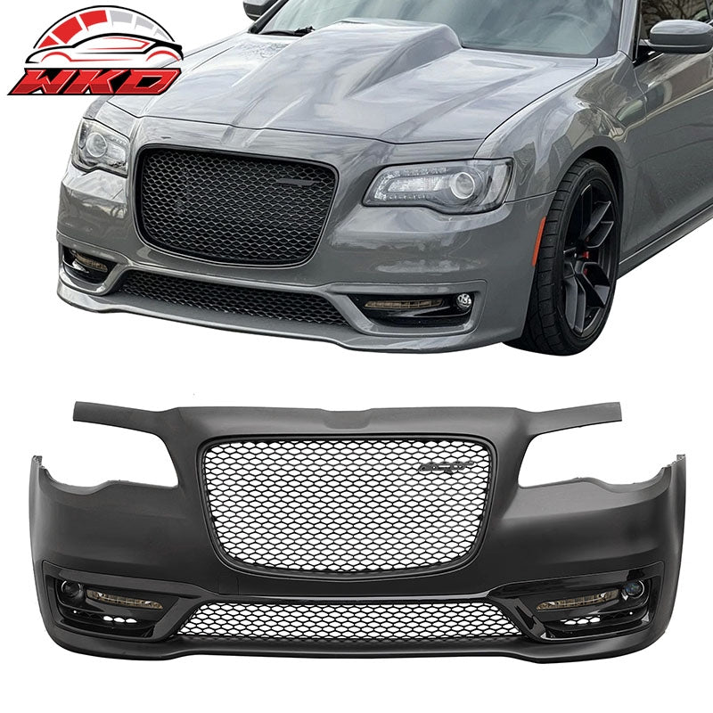 Wholesale For 15-23 Chrysler 300 SRT Style Front Bumper Cover Fog Light Matte Black Grille