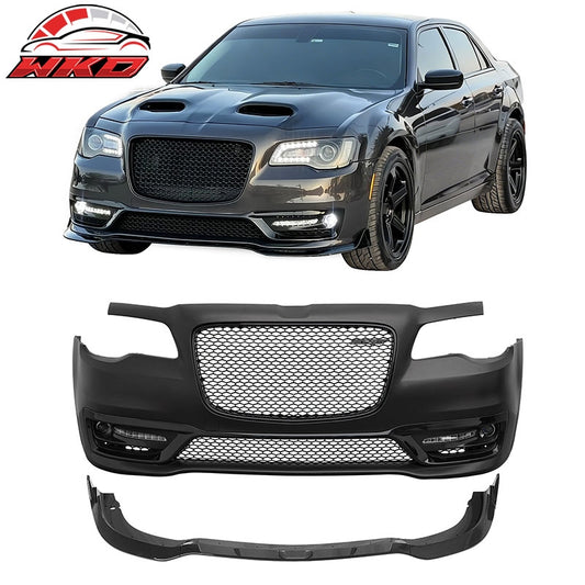 Wholesale 15-23 Chrysler 300 SRT Style Front Bumper Cover Fog Lights Gloss Grille/Lip