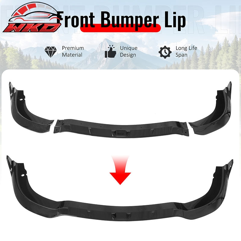 Fits 15-23 Chrysler 300 SRT Style ABS Front Bumper Lip Chin Spoiler Gloss Black