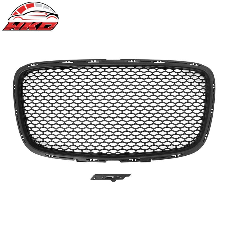 Fits 15-23 Chrysler 300 SRT Style Front Bumper Upper + Lower Grilles Matte Black