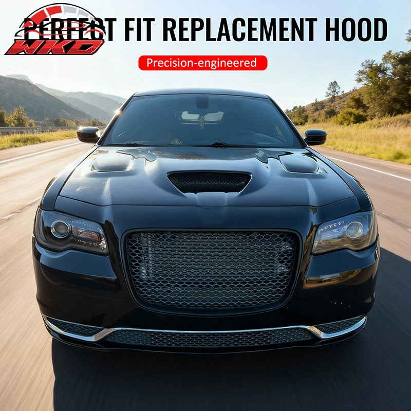 For 11-23 Chrysler 300 SRT Hellcat Style Cowl Vented Extractor Front Bumper Hood