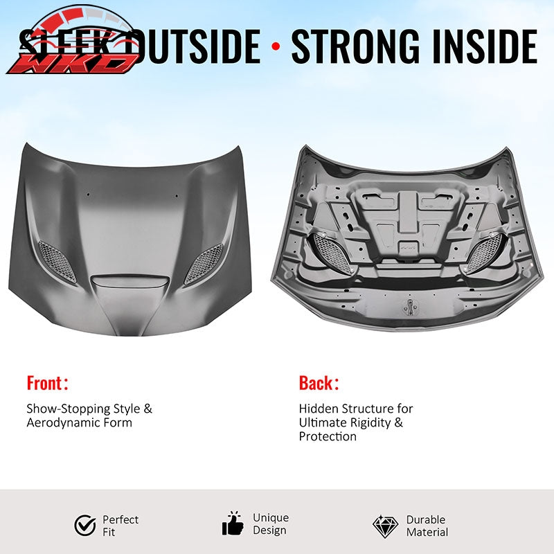 For 11-23 Chrysler 300 SRT Hellcat Style Cowl Vented Extractor Front Bumper Hood