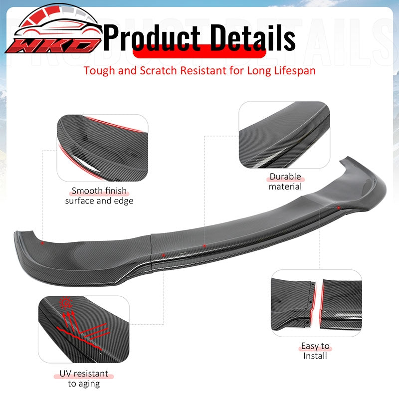 Fits 15-23 Chrysler 300 SRT IKON PP Front Bumper Lip Spoiler Carbon Fiber Print