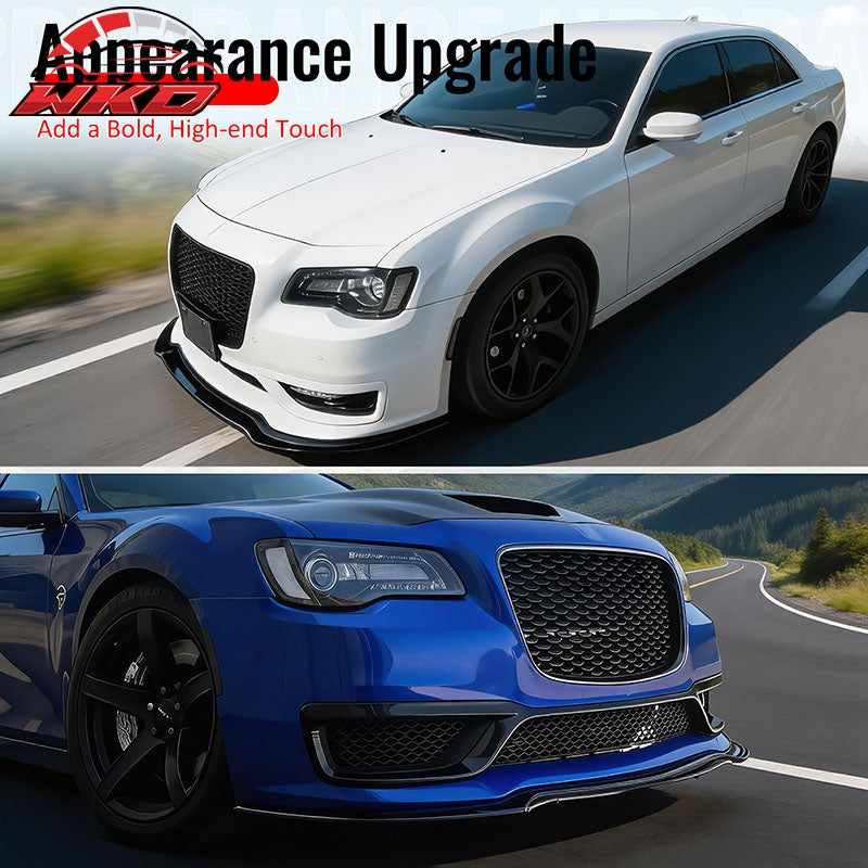 Fits 15-23 Chrysler 300 SRT IKON PP Front Bumper Lip Spoiler Carbon Fiber Print