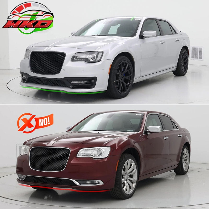 Fits 15-23 Chrysler 300 SRT IKON PP Front Bumper Lip Spoiler Carbon Fiber Print