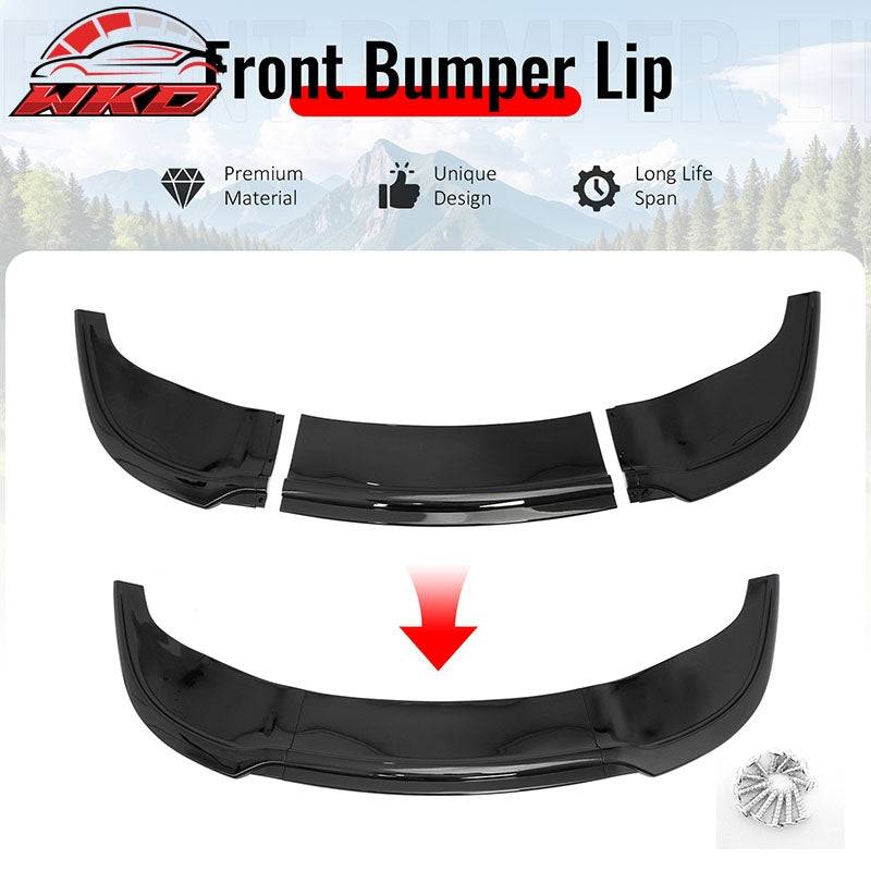 Fits 15-23 Chrysler 300 SRT IKON PP Front Bumper Lip Chin Spoiler Gloss Black