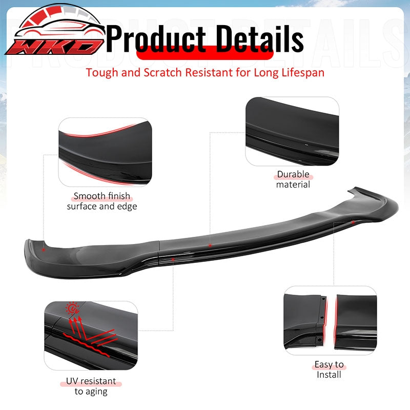 Fits 15-23 Chrysler 300 SRT IKON PP Front Bumper Lip Chin Spoiler Gloss Black