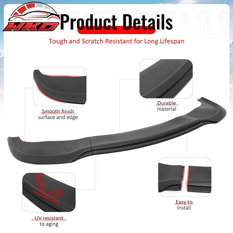 Fits 15-23 Chrysler 300 SRT IKON PP Front Bumper Lip Chin Spoiler Matte Black