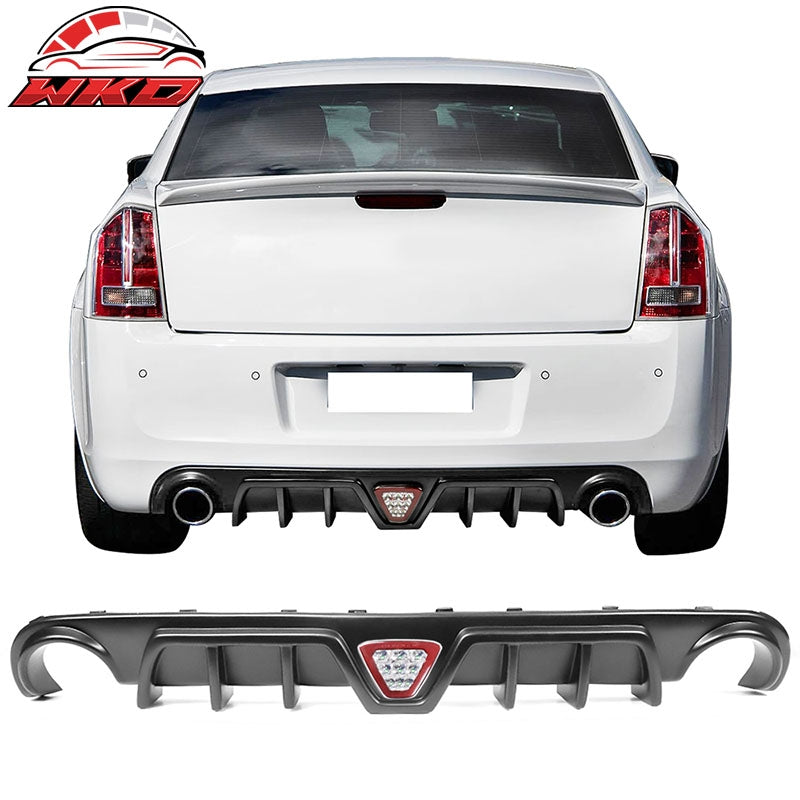Wholesale 12-14 Chrysler 300 SRT Shark Fin Style Rear Bumper Diffuser W/Red LED Light