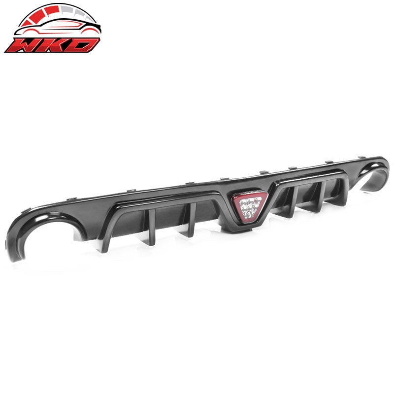 Fits 12-14 Chrysler 300 SRT Shark Fin Style Rear Bumper Diffuser W/Red LED Light