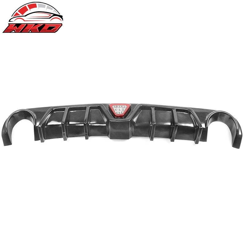Fits 12-14 Chrysler 300 SRT Shark Fin Style Rear Bumper Diffuser W/Red LED Light