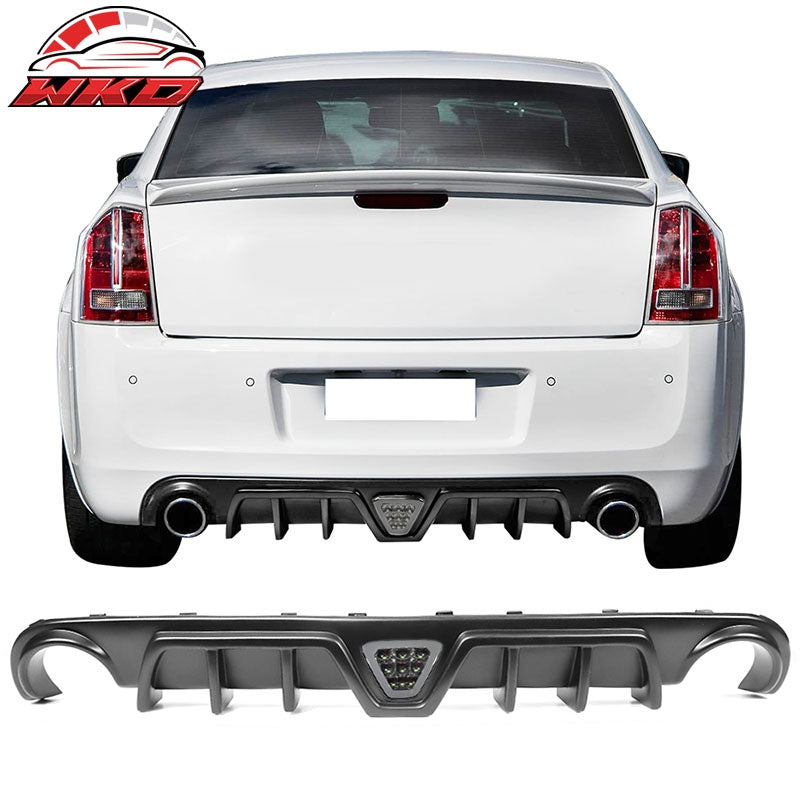 Wholesale 12-14 Chrysler 300 SRT Shark Fin Rear Diffuser Lip with Smoke LED Light