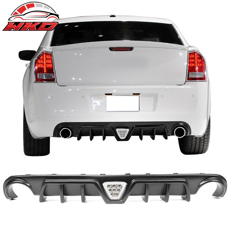 Wholesale 12-14 Chrysler 300 SRT Shark Fin Rear Diffuser Lip with Clear LED Light