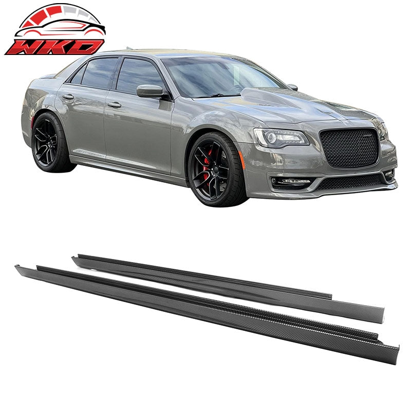 Wholesale 11-23 Chrysler 300 SRT Side Skirt Extension Molding Lip Carbon Fiber Print - Wikond Auto