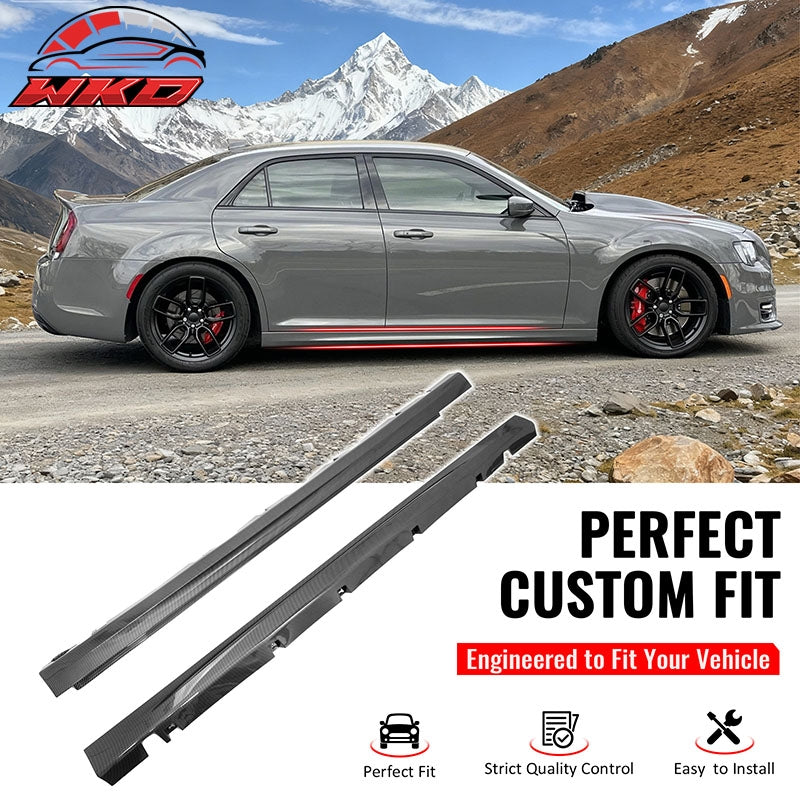 Wholesale 11-23 Chrysler 300 SRT Side Skirt Extension Molding Lip Carbon Fiber Print - Wikond Auto