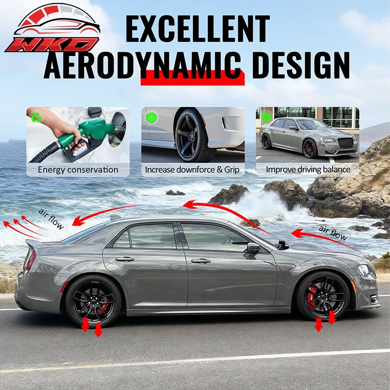 Wholesale 11-23 Chrysler 300 SRT Side Skirt Extension Molding Lip Carbon Fiber Print - Wikond Auto