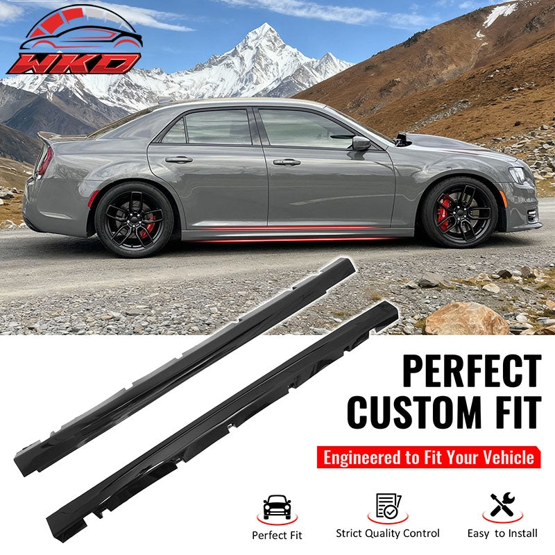 Wholesale For 11-23 Chrysler 300 SRT Style Side Skirt Extension Molding Lip PP Gloss Black - Wikond Auto
