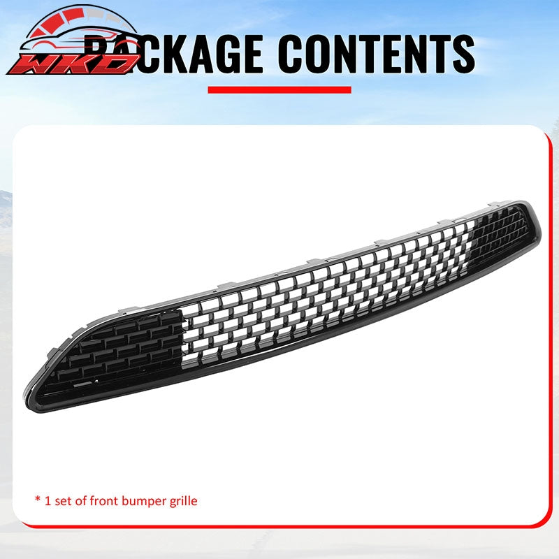 Fits 11-14 Chrysler 300 SRT8 Bumper Lower Grille Gloss Black ABS - SRT8 Style
