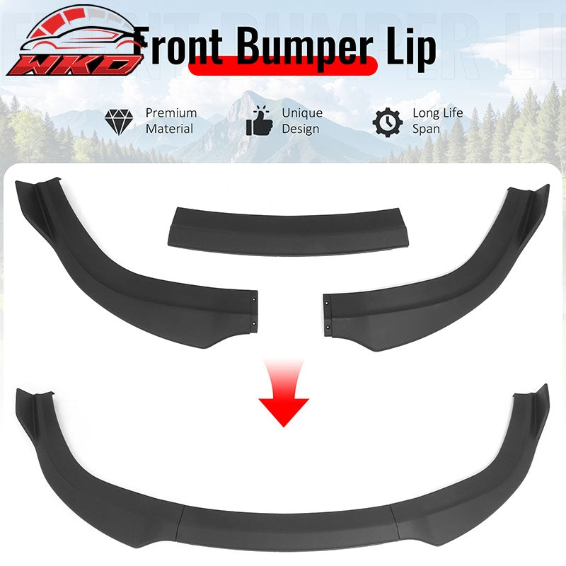 Fits 12-14 Chrysler 300 SRT8 3PCS Front Bumper Lip Lower Spoiler Matte Black PP