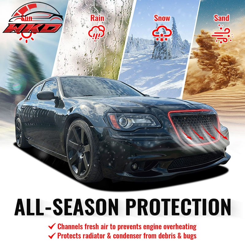 Fits 11-14 Chrysler 300 SRT8 Style Front Bumper Upper Grille Gloss Black ABS