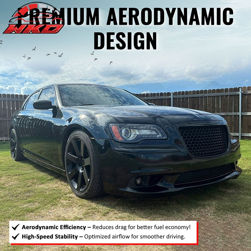 Fits 11-14 Chrysler 300 SRT8 Style Front Bumper Upper Grille Gloss Black ABS