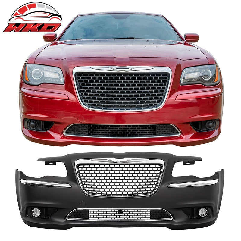 Wholesale 11-14 Chrysler 300 SRT8 Style Front Bumper w/ Chrome& Gloss Black Grille
