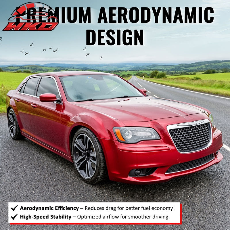 Fits 11-14 Chrysler 300 SRT8 Style Front Upper Grille Chrome& Gloss Black ABS