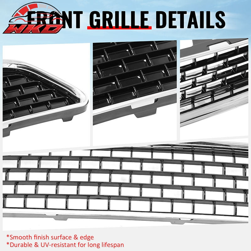 Fits 11-14 Chrysler 300 SRT8 Lower Grille Chrome& Gloss Black ABS - SRT8 Style