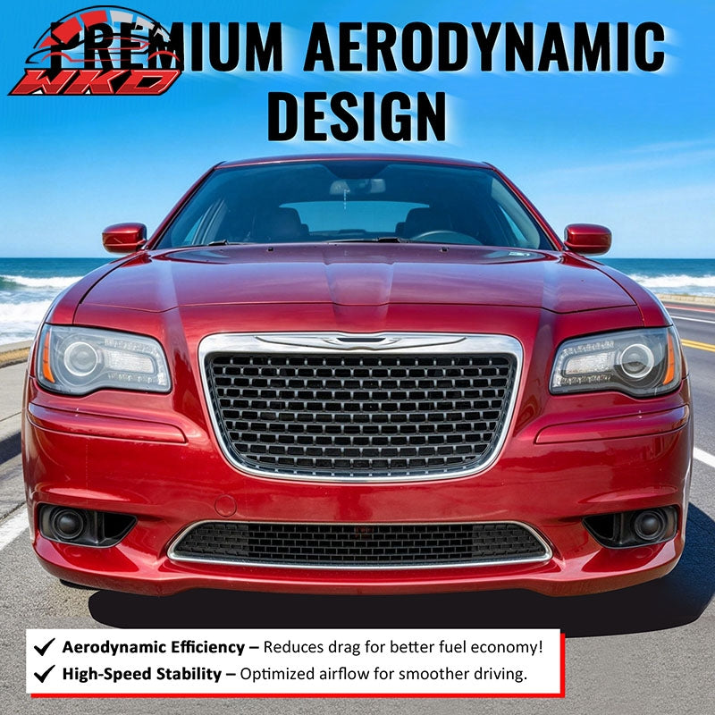 Fits 11-14 Chrysler 300 SRT8 Lower Grille Chrome& Gloss Black ABS - SRT8 Style