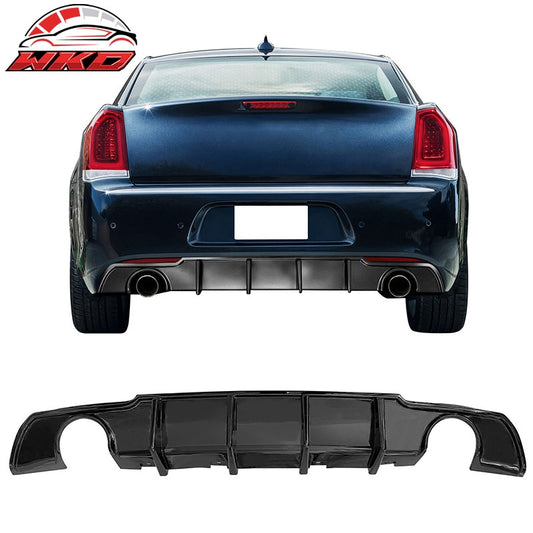 Wholesale 15-23 Chrysler 300 Gloss Black 4 Shark Fin Rear Bumper Lip Diffuser PP